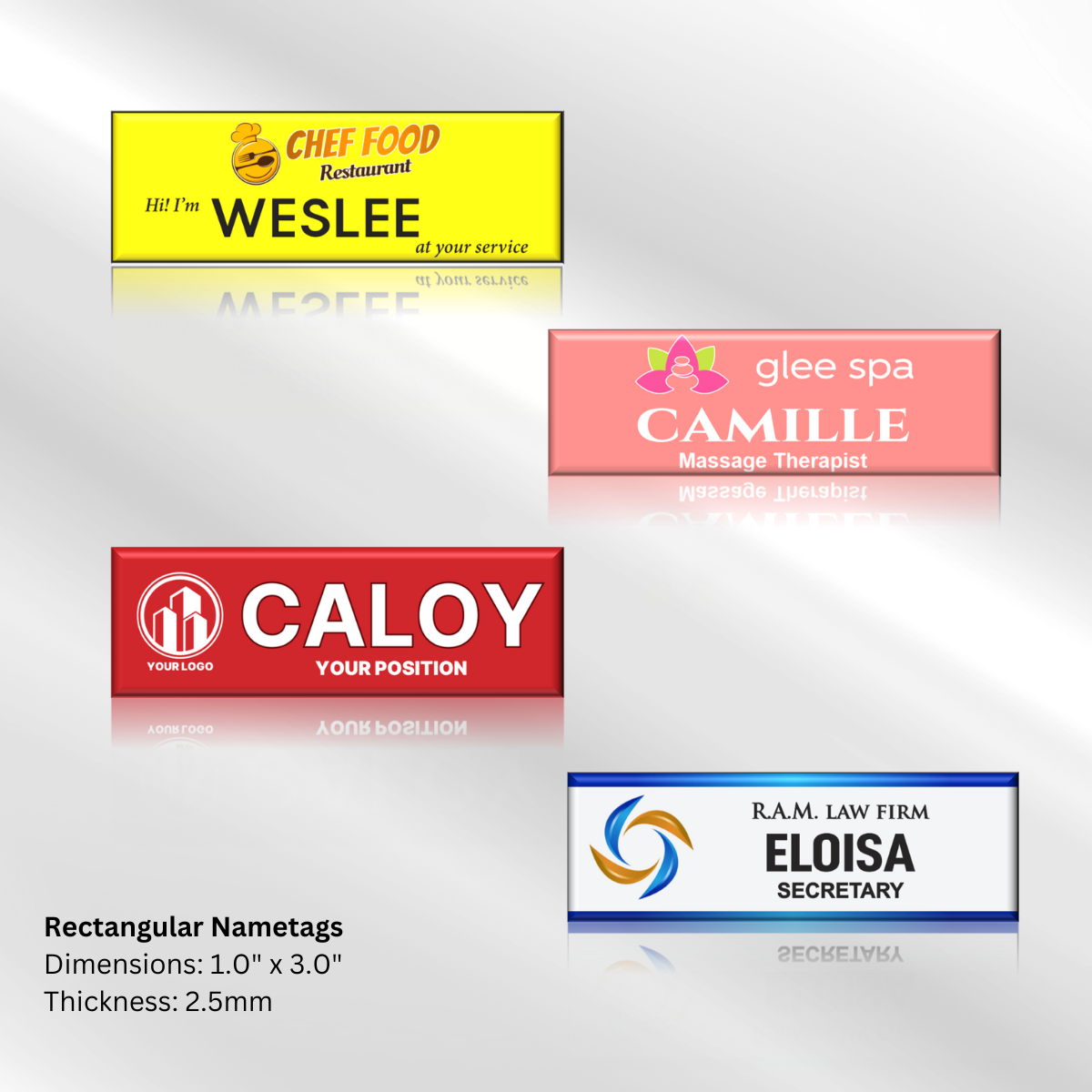 Rectangular Nametags - 1.0" x 3.0"