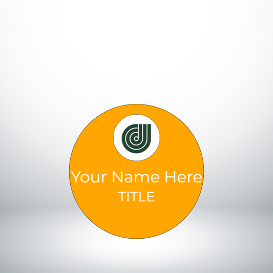 Orange Nametag Circle 1.75"