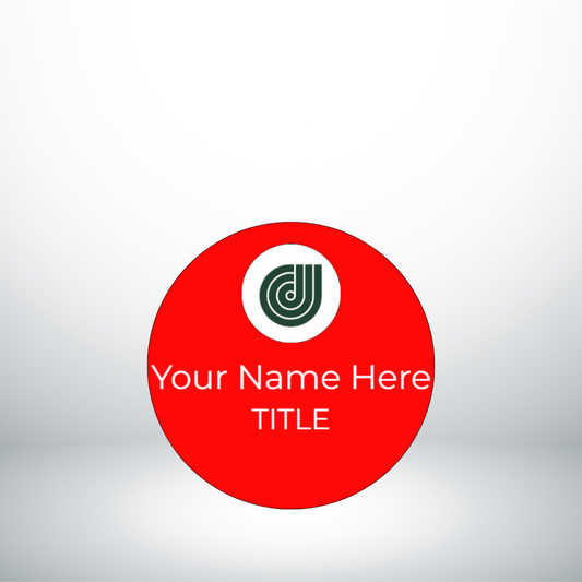 Red Nametag Circle 1.75"