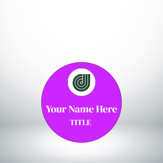 Purple Nametag Circle 1.75"