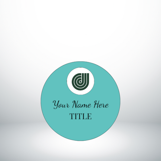 Teal Nametag Circle 1.75"