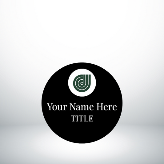 Black Nametag Circle 1.75"