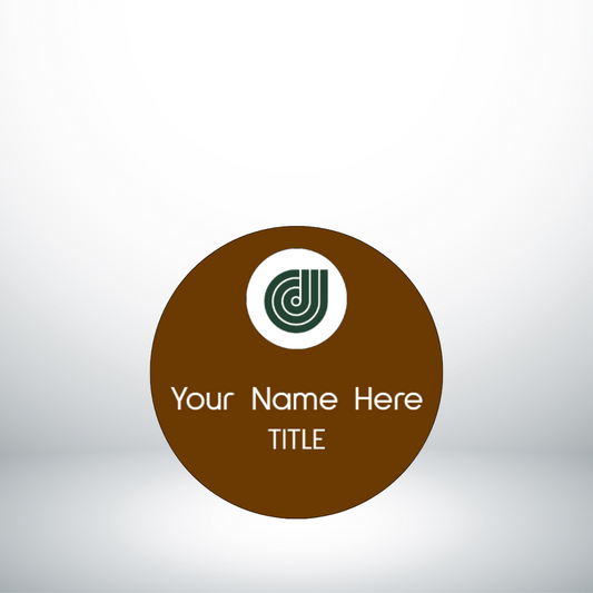 Brown Nametag Circle 1.75"