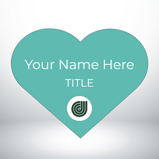 Teal Nametag Heart