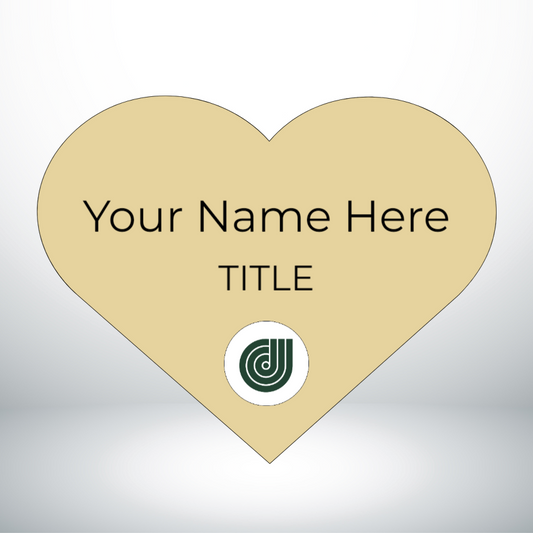 Beige Nametag Heart