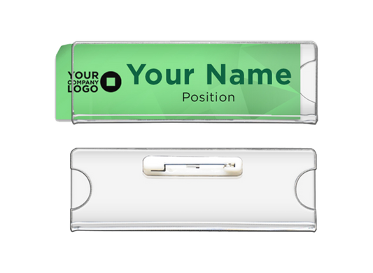 Code No.: 5004                        _                  Size: 1.0" x 3.0"                Insertable Nameplate with Safety Pin