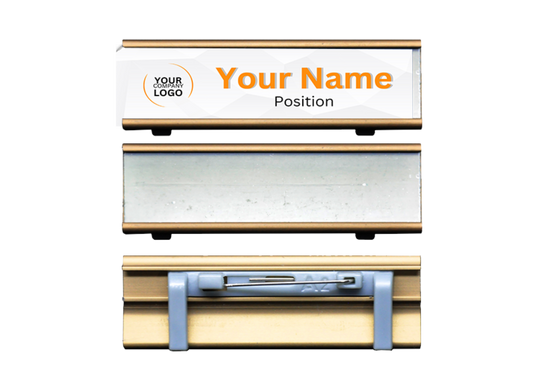 Code No.: 5007                        _                  Size: 1.0" x 3.0"                Insertable Nameplate Aluminum Gold