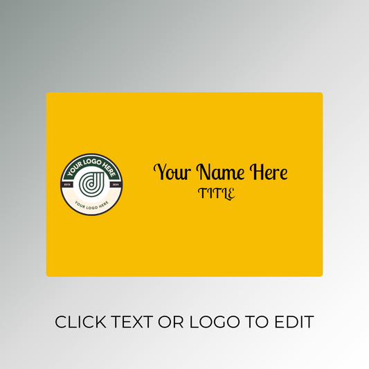 Yellow rectangular design nametag