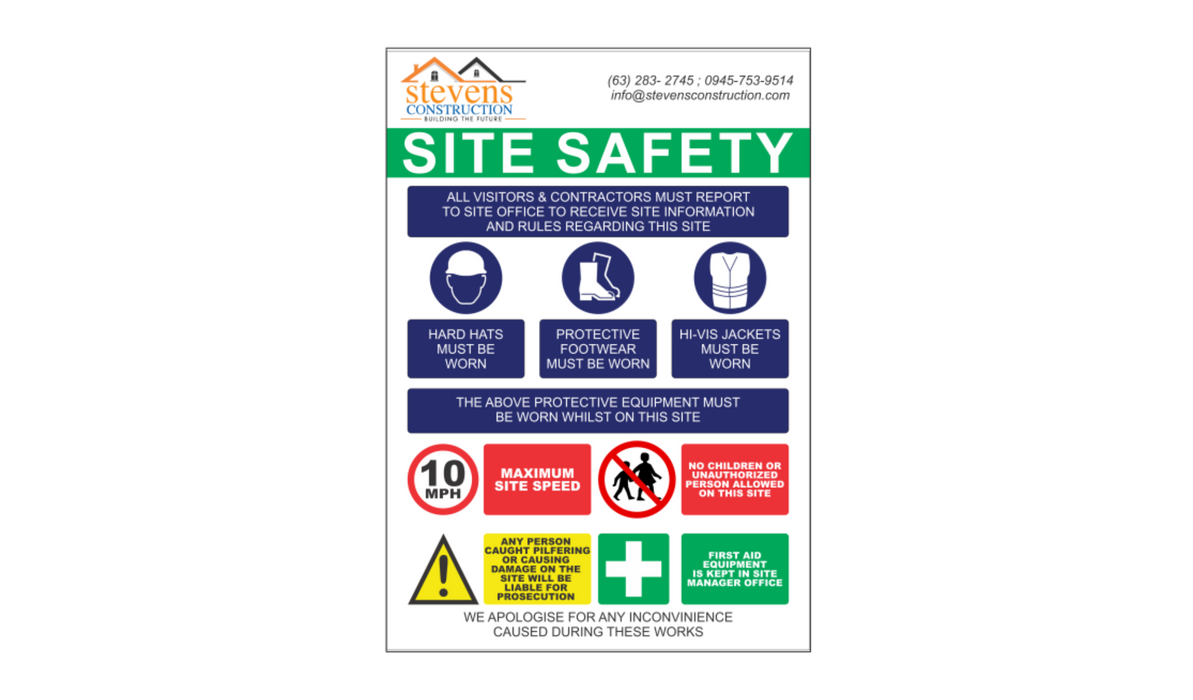 1079 - Vinyl Site Safety Sign (59.4cm x 84.1cm x 3.0mm)