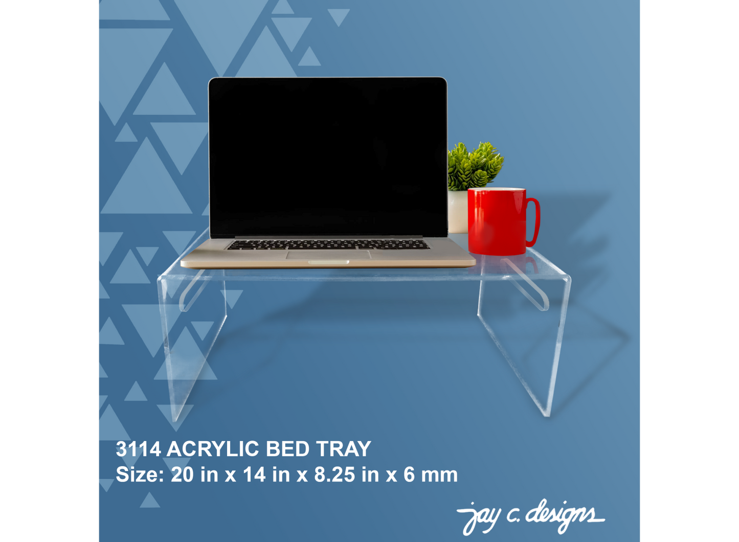 3114 Acrylic Bedtray (8.5in (H) x 20.5in (L) x 14.0in (D) x 6.0mm)