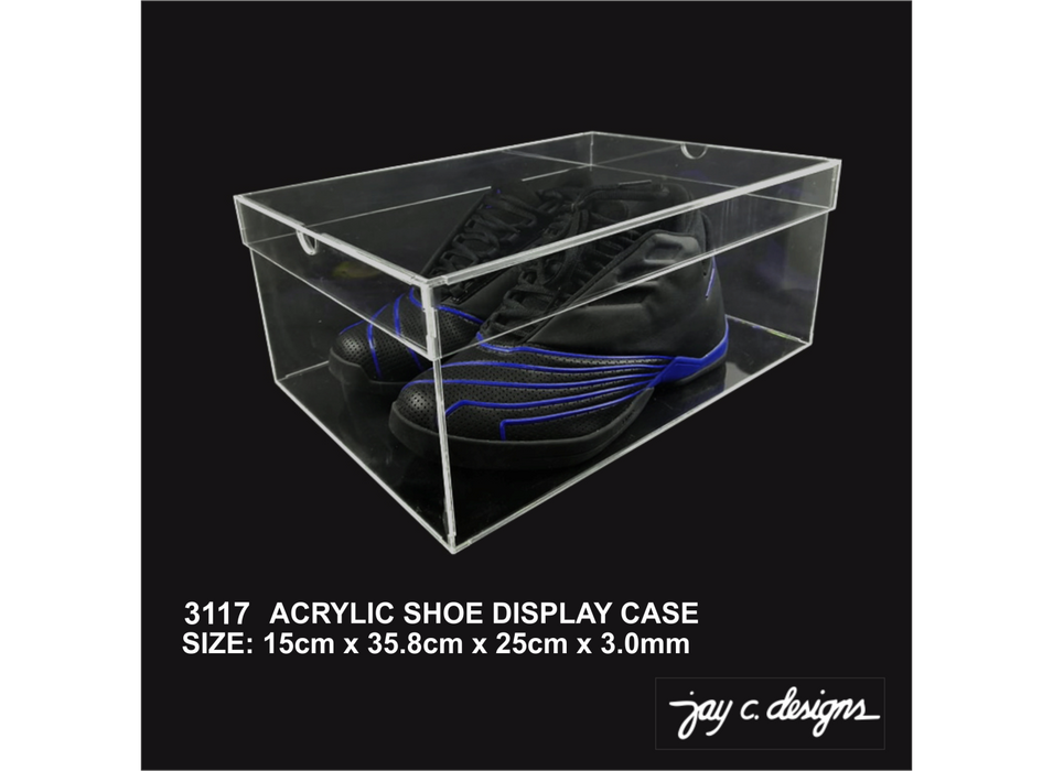 3117 Acrylic Shoe Box (38.5cm (L) x 15.0cm (H) x 25.0cm (D) x 3.0mm)