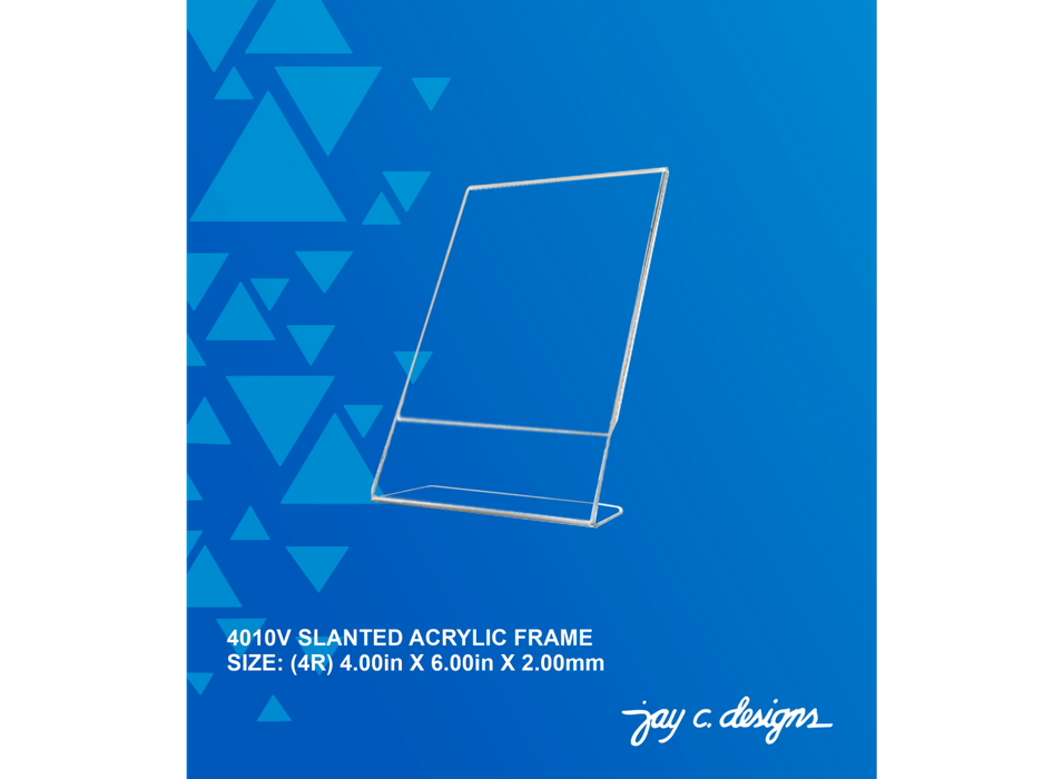 4010V Acrylic Slanted Frame (4.0in x 6.0" x 2.0mm)