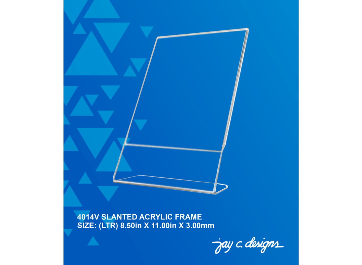 4014V Acrylic Slanted Frame (8.5in x 11.0in x 3.0mm)