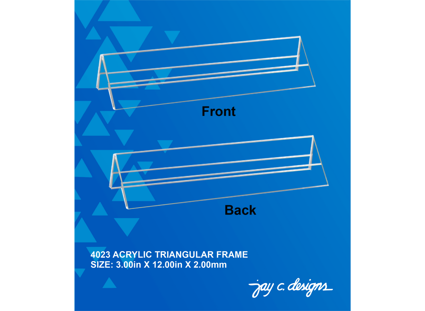 4023 Acrylic Double Sided Frame (3.0in x 12.0in x 2.0mm)