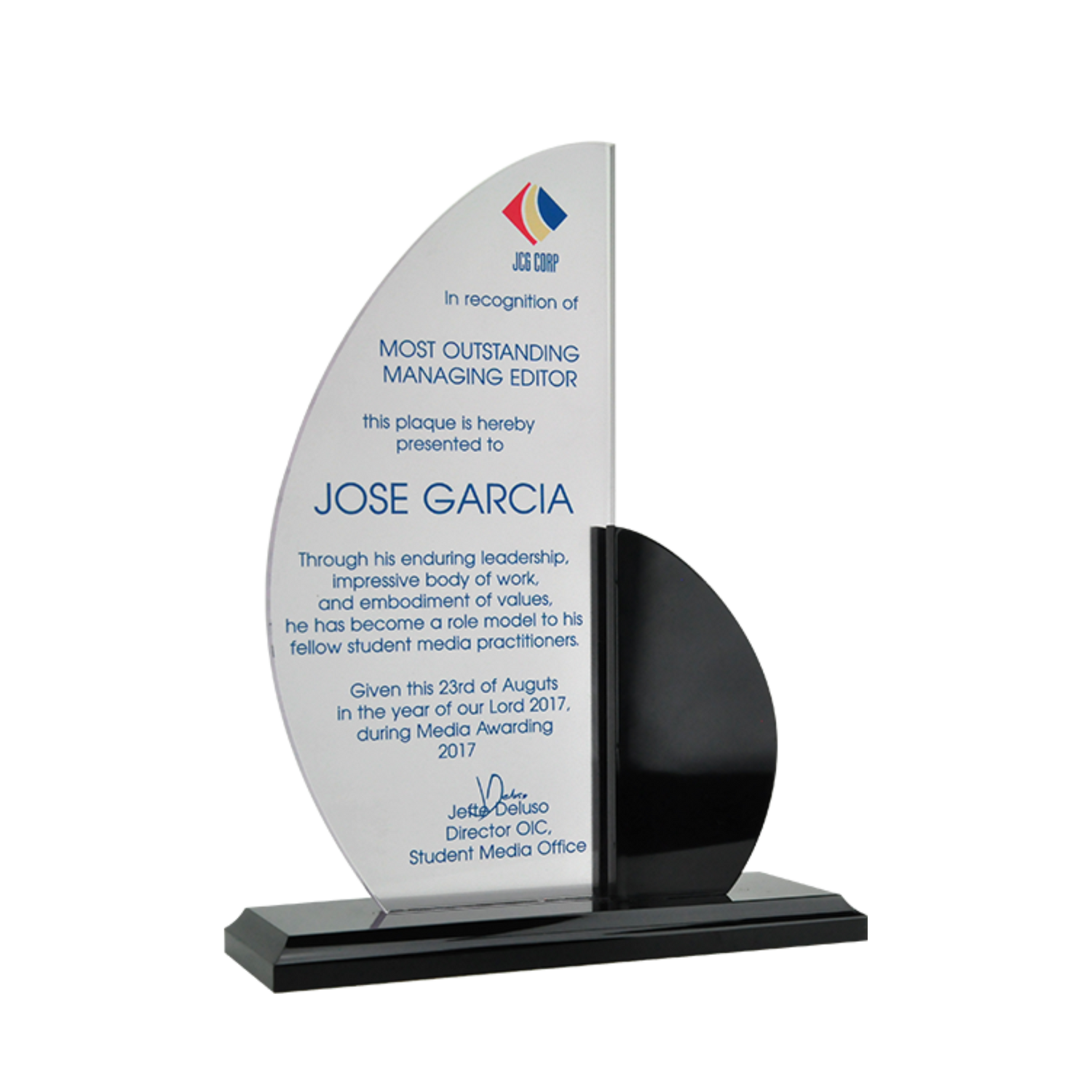 Acrylic Trophies & Plaques Philippines - 8053 – Jay C. Designs