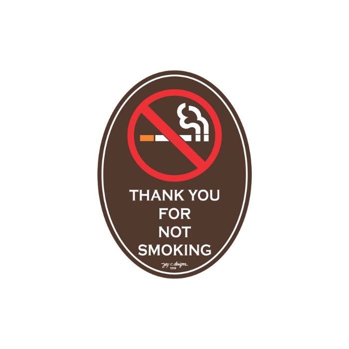 Thank you for not smoking acrylic signage