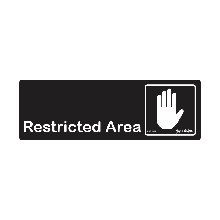 Acrylic Signage 1903 Restricted Area - 3.0" x 9.0" x 1.5mm