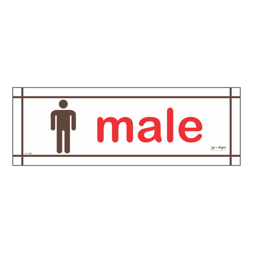 Male acrylic restroom signage