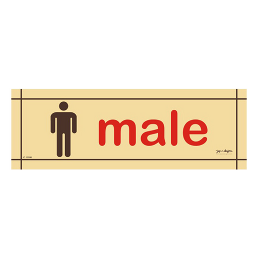 Male acrylic restroom signage