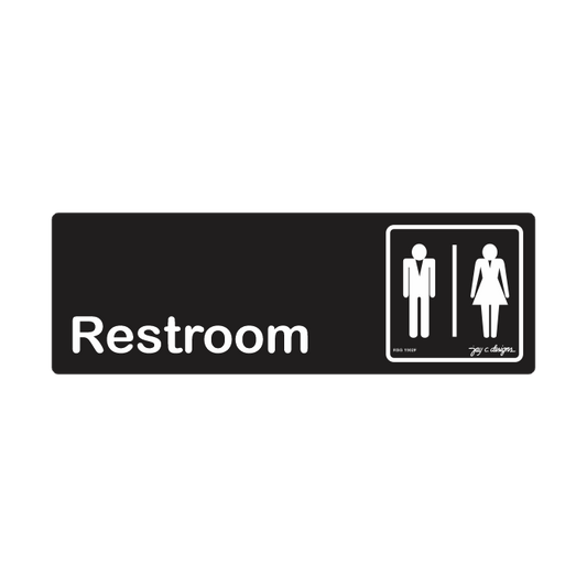 Acrylic Signage 1902 Male/Female Restroom - 3.0" x 9.0" x 1.5mm